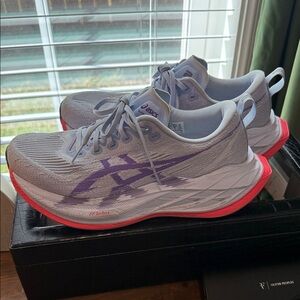 Asics Gray and Purple Athletic Sneakers